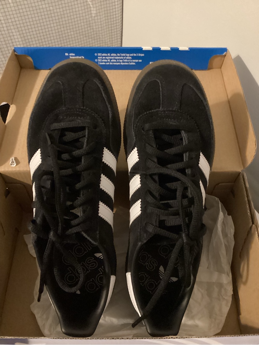 adidas Handball Spezial Black Sneakers with White Stripes